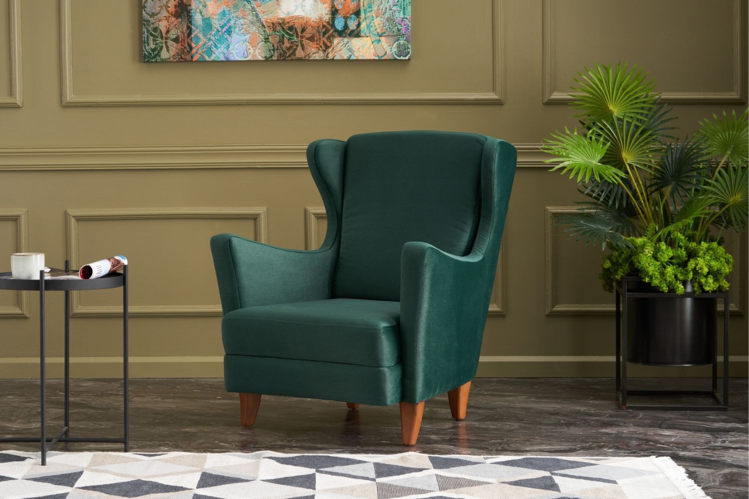 concept-usine-williams-fauteuil-velours-vert-vintage-1-place image 8