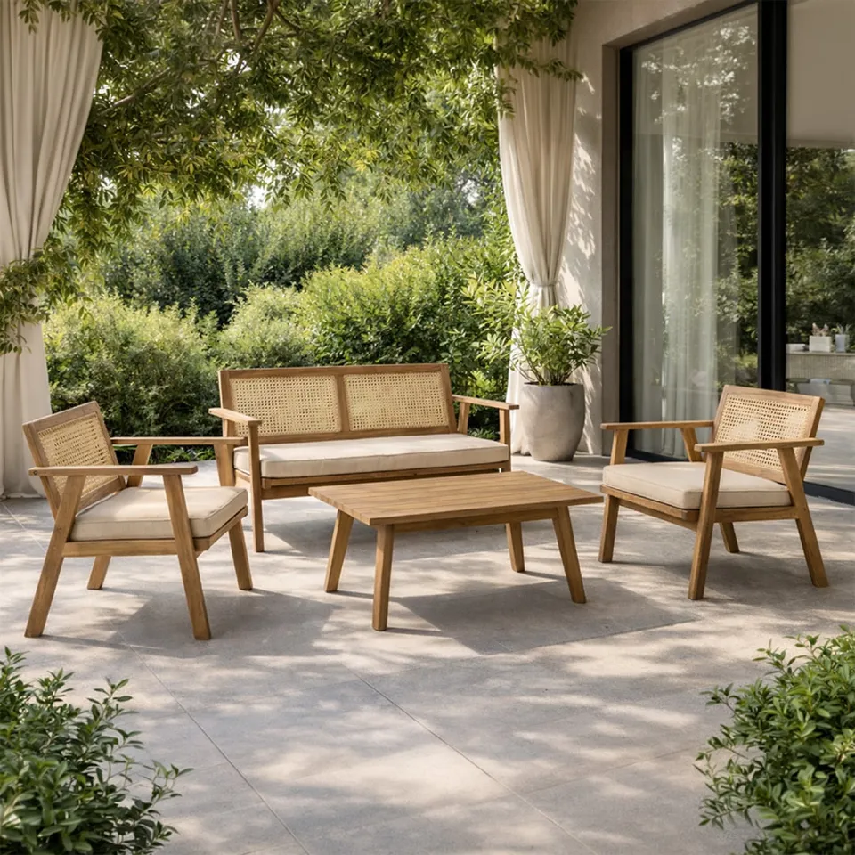 concept-usine-hanoi-4-salon-de-jardin-bois-acacia-4-places image 1