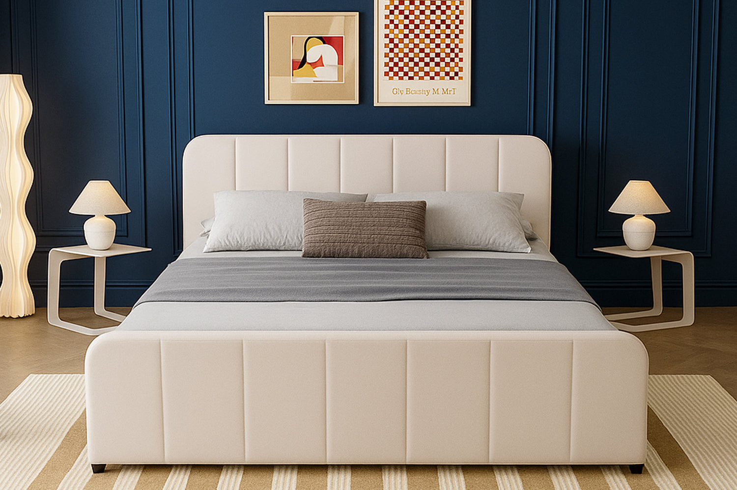 concept-usine-tampa-lit-coffre-velours-beige-140x190-2-places image 4