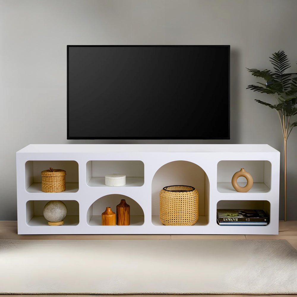 concept-usine-ferlis-buffet-bas-blanc-160-cm-7-niches-moderne image 2