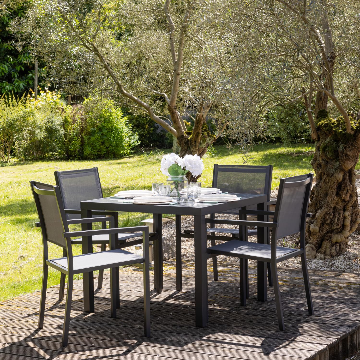 happy-garden-bergamo-salon-jardin-4-places-textil-ne-gris-anthracite image 2