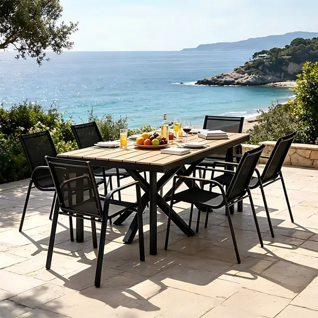 concept-usine-almada-salon-jardin-190cm-6-fauteuils-noir image 1