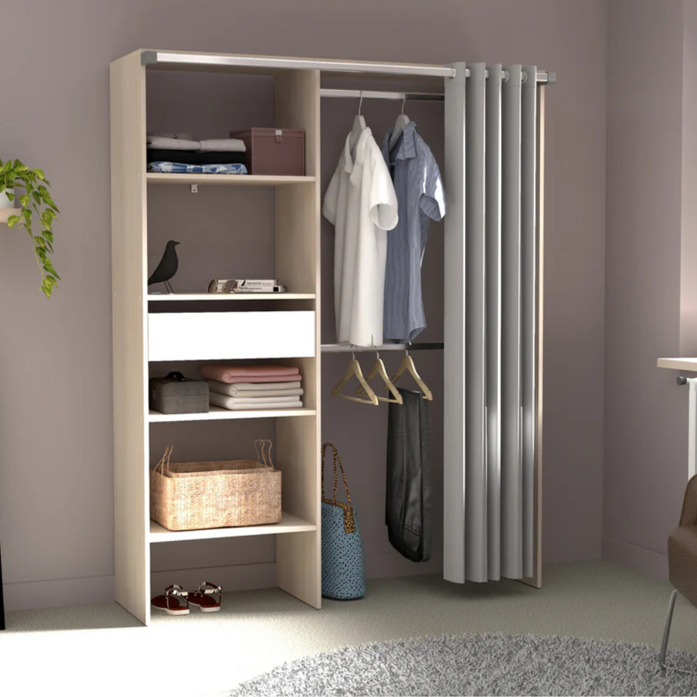 concept-usine-bali-dressing-rideau-blanc-acacia-avec-tiroir image 1