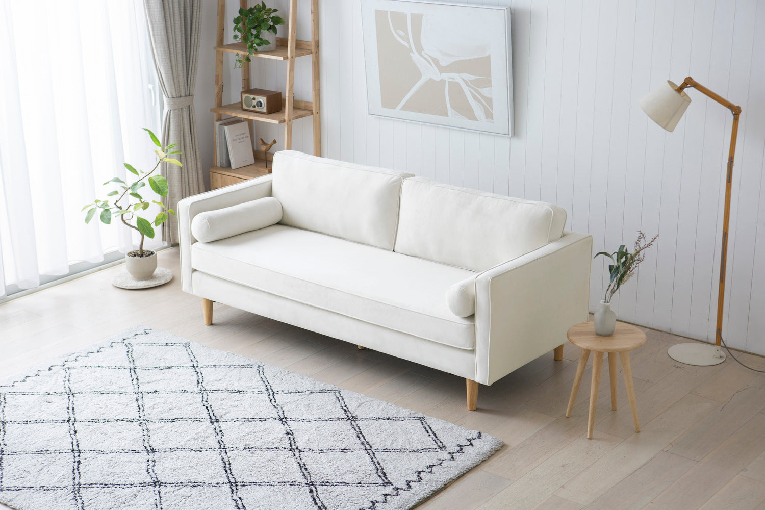concept-usine-stan-canap-droit-velours-beige-3-places image 3