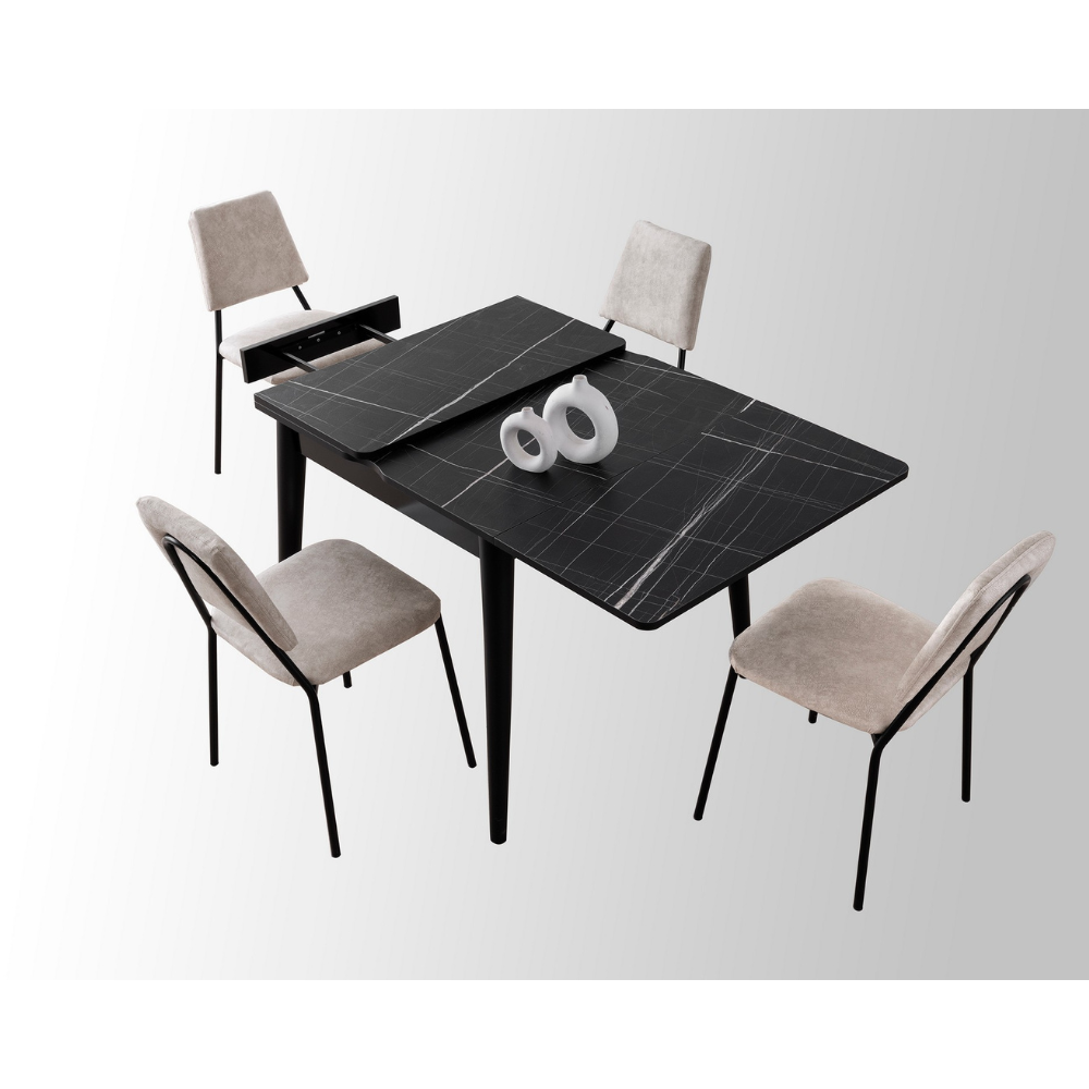concept-usine-kavala-table-manger-extensible-noire-4-places image 6