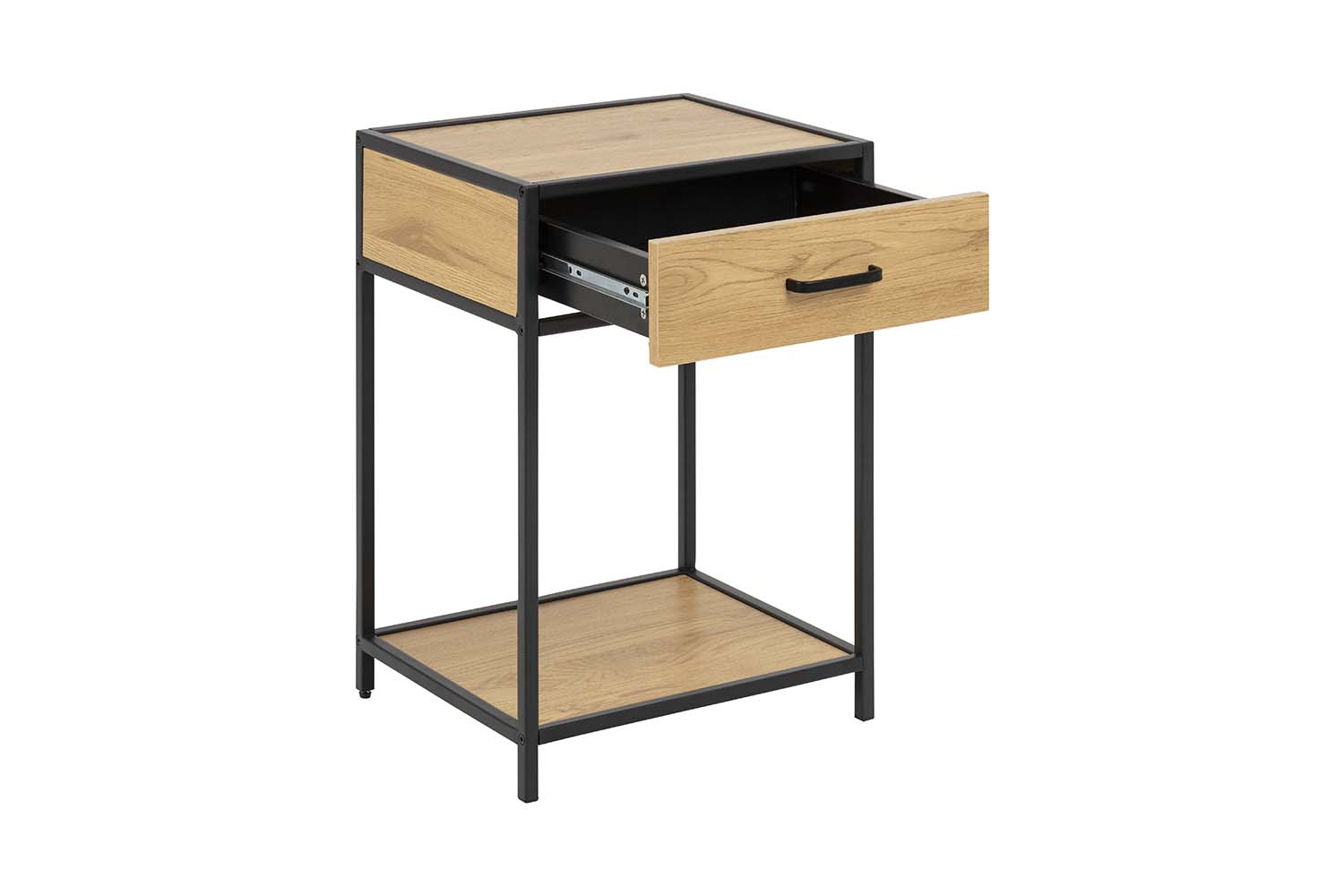 concept-usine-factory-table-de-chevet-bois-noir-tiroir image 3