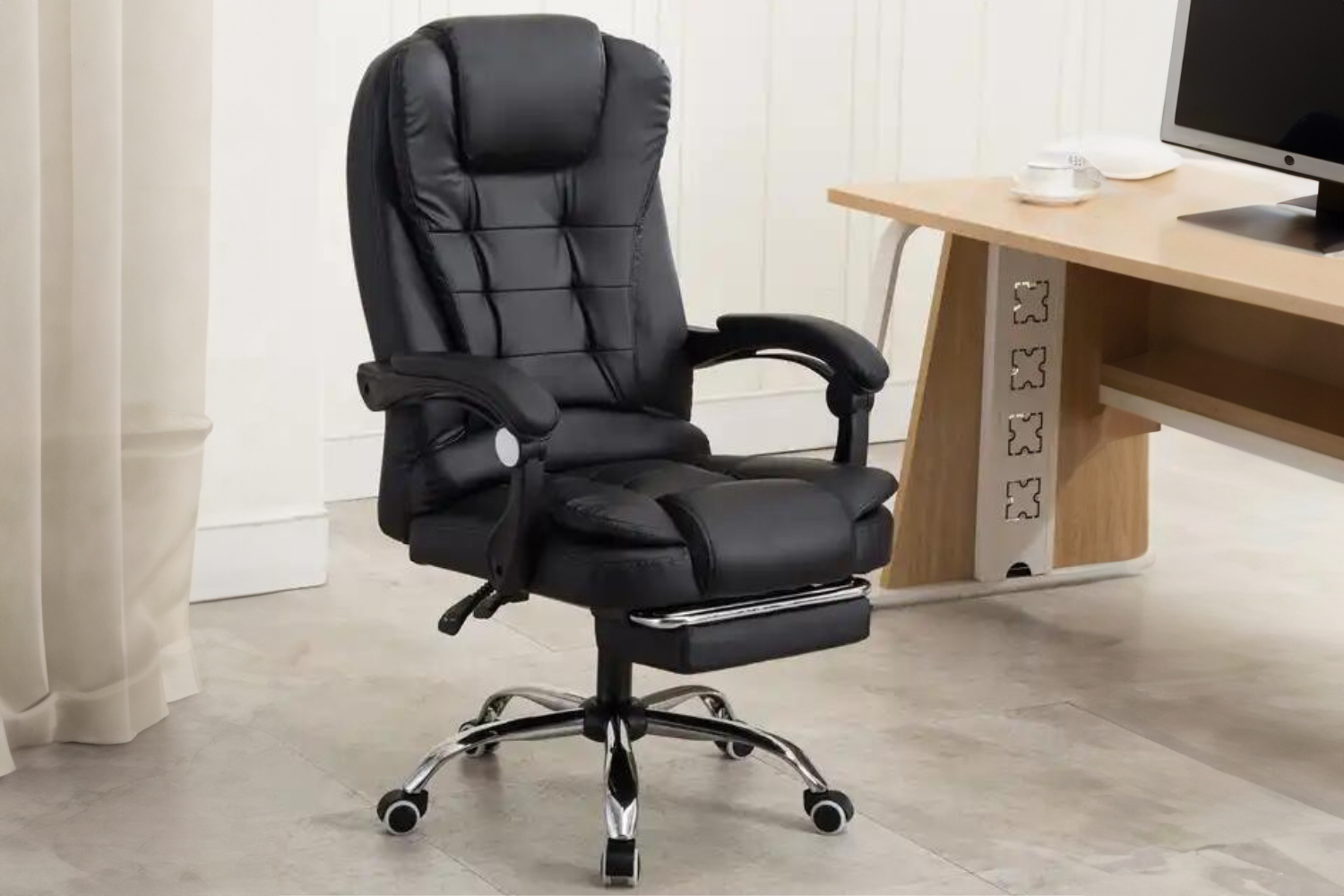 concept-usine-elite-chaise-gaming-noire-massage-repose-pieds image 1