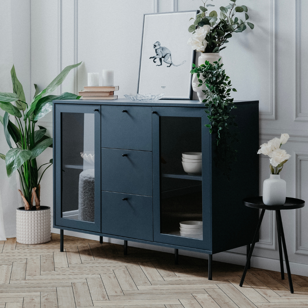 concept-usine-lanzarote-buffet-bleu-marine-bois-2-portes image 3