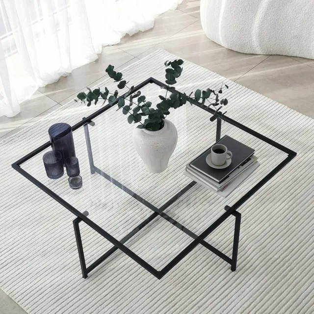 concept-usine-limp-table-basse-verre-tremp-noir-carr image 1