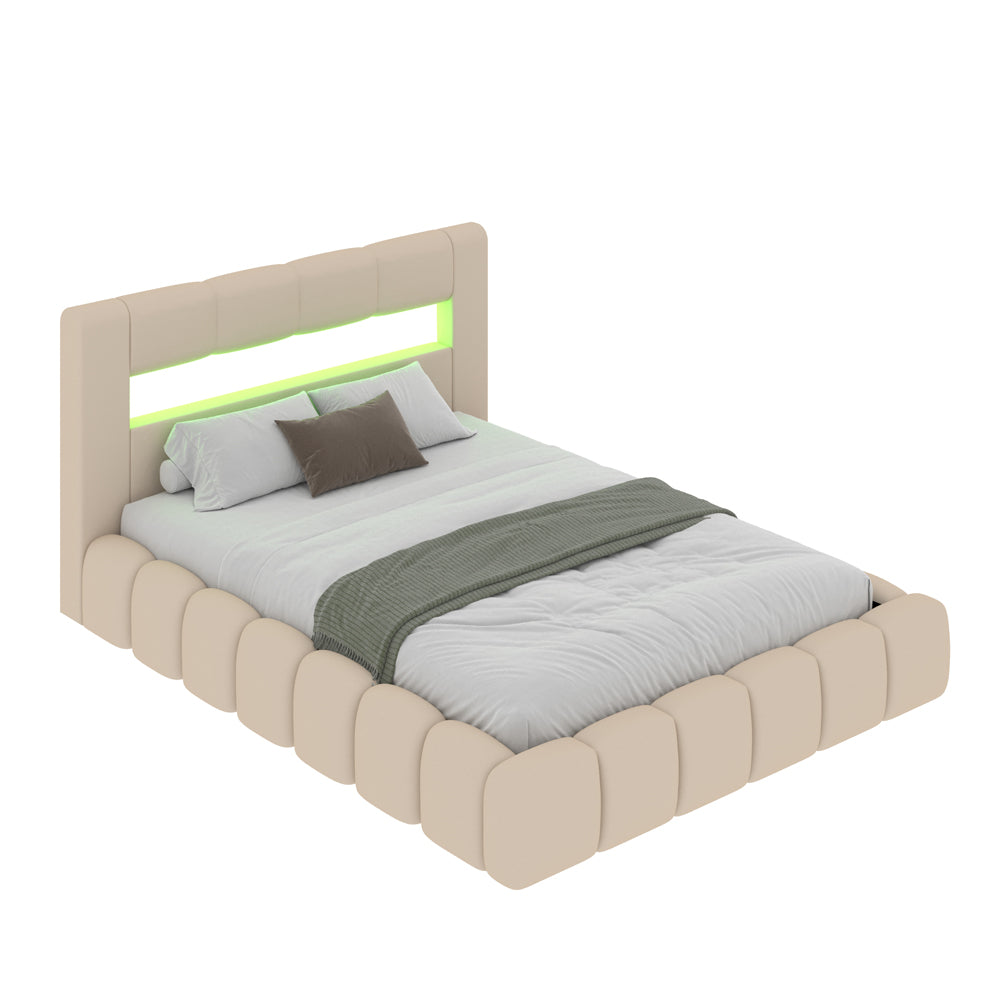 concept-usine-omaha-lit-coffre-velours-beige-140x190-led image 7