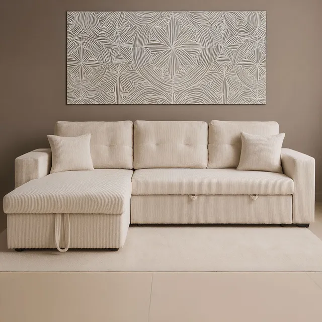 concept-usine-glasgow-canap-d-angle-convertible-velours-beige-4-places image 1