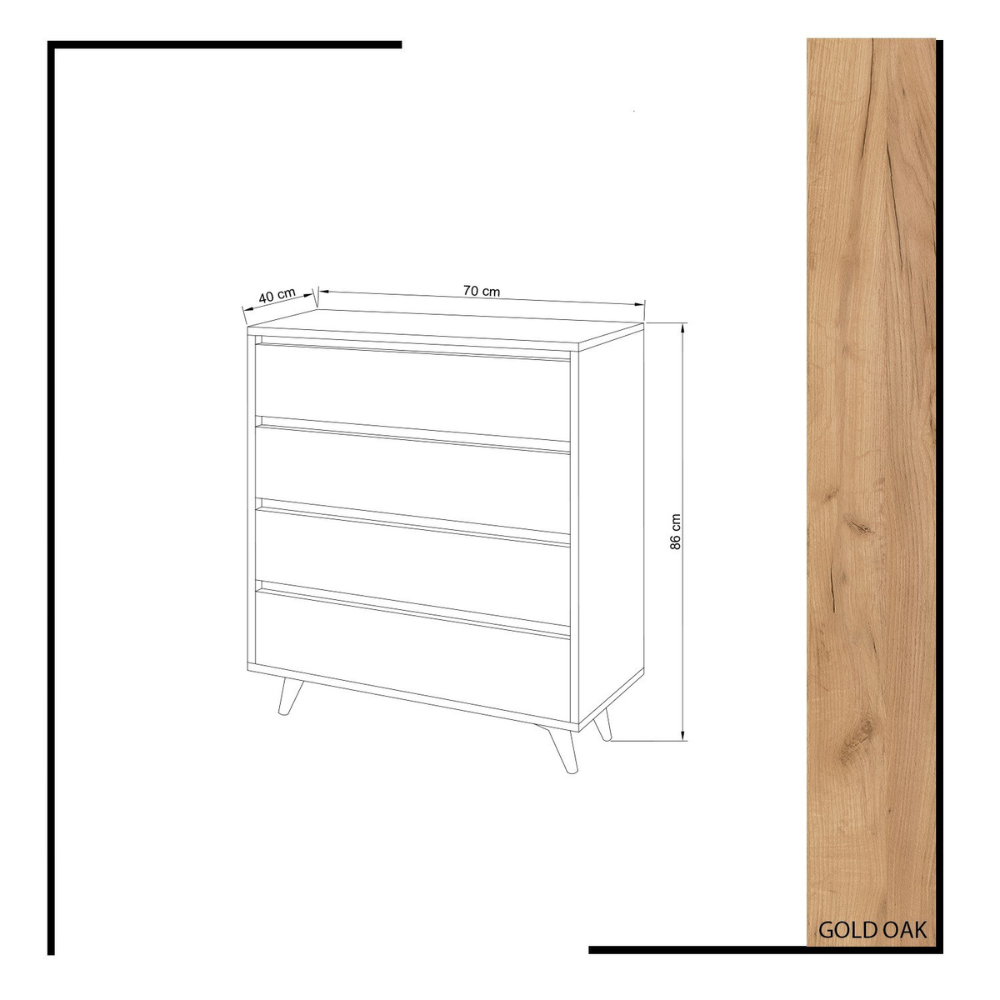 concept-usine-lodz-commode-blanche-bois-4-tiroirs-scandinave image 4