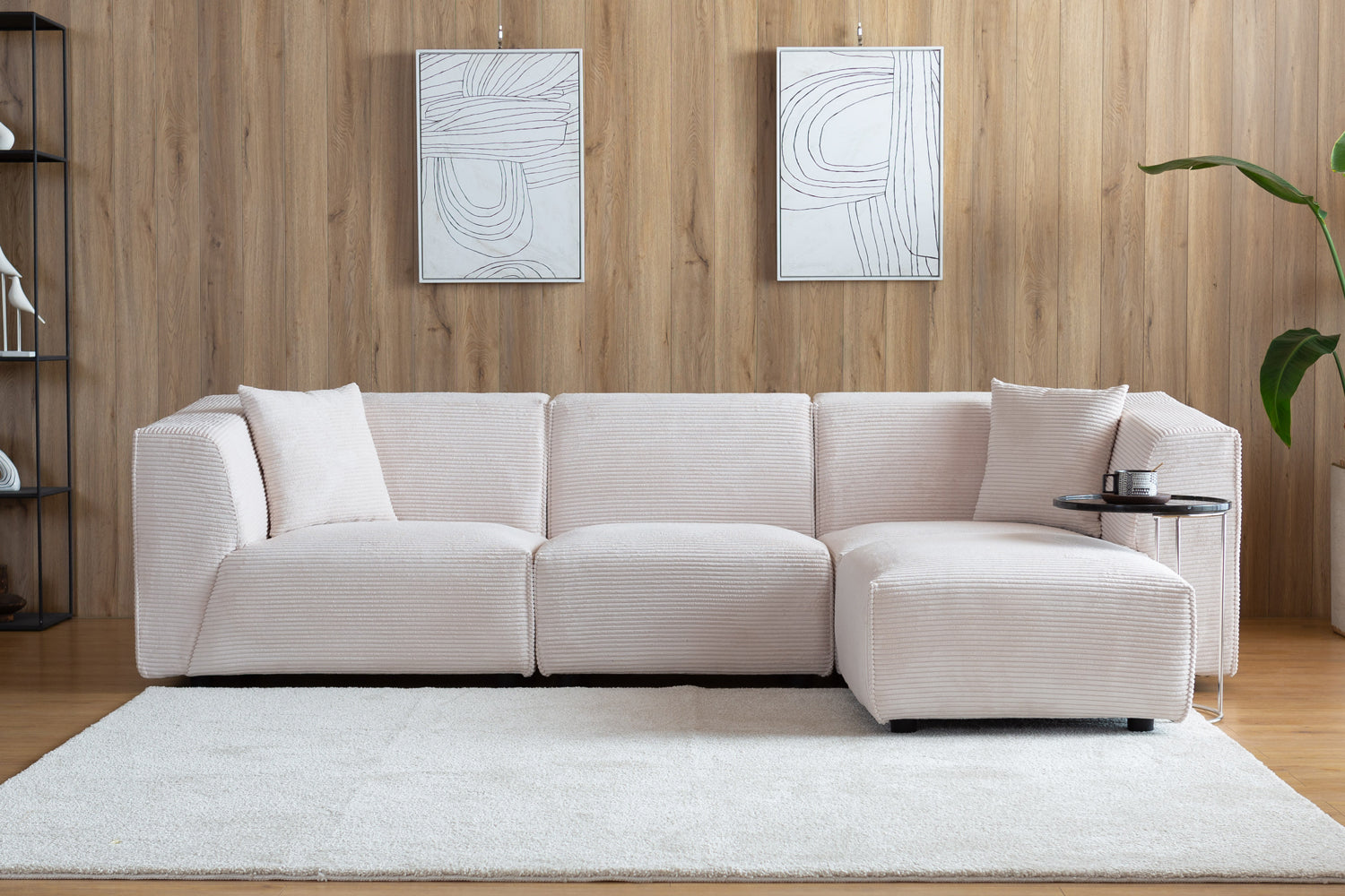 concept-usine-monroe-canap-velours-c-tel-beige-3-places-avec-pouf image 3
