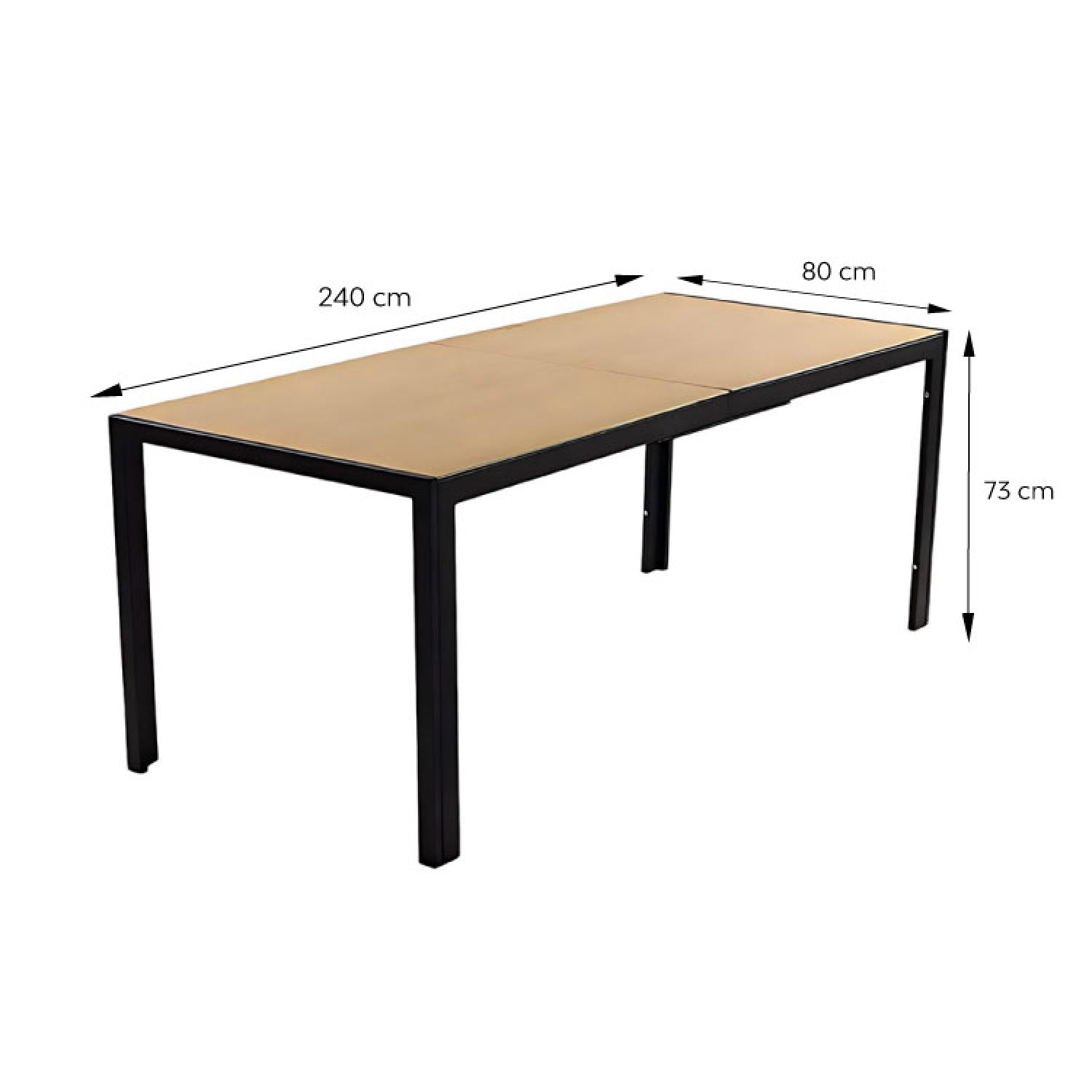 concept-usine-brisbane-table-jardin-240-cm-10-places-effet-bois image 7