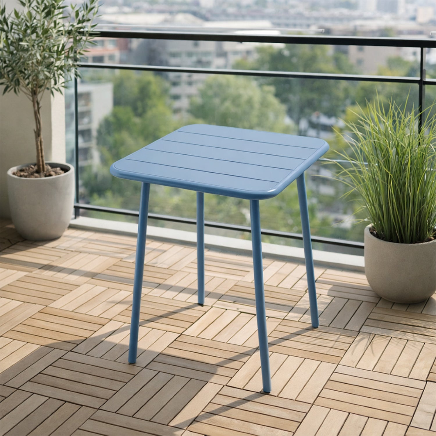 concept-usine-bergame-table-2-table-jardin-bleu-2-places-acier image 1