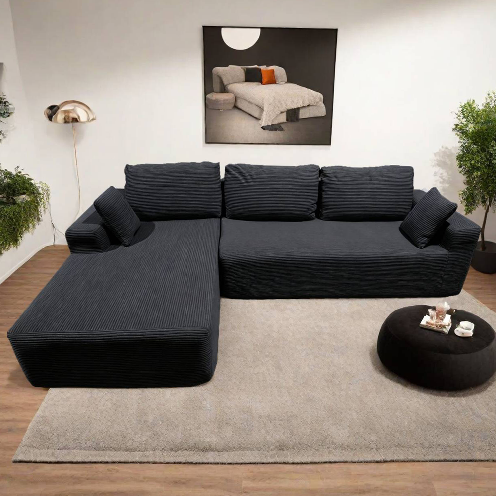 concept-usine-hove-canap-angle-velours-gris-anthracite image 1