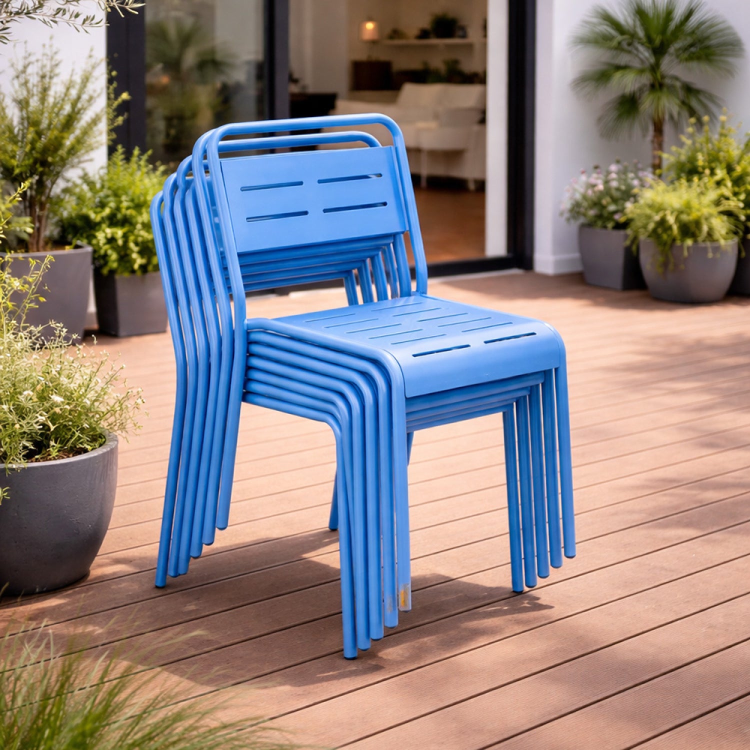 concept-usine-bergame-chaise-de-jardin-empilable-vert-lot-6 image 5