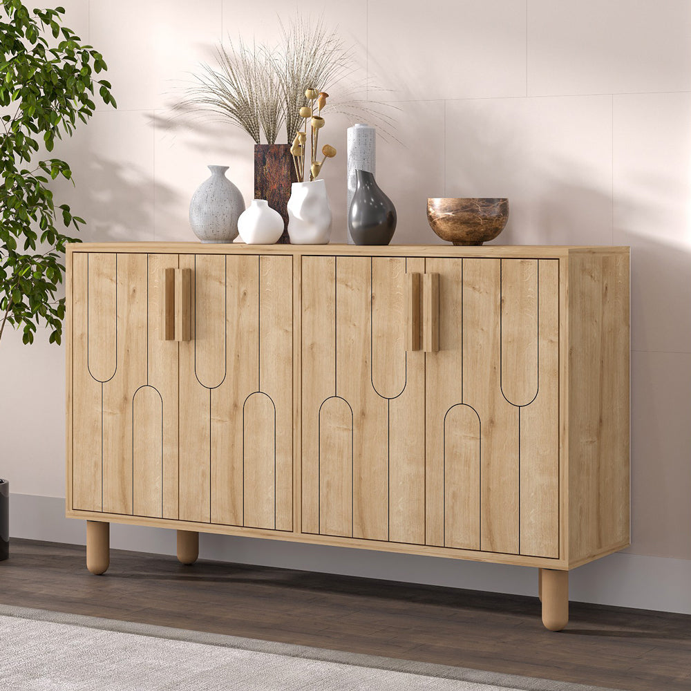 concept-usine-vinci-buffet-120-cm-bois-clair-4-portes image 1