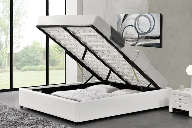concept-usine-kennington-140x190-lit-coffre-blanc-simili-cuir image 1