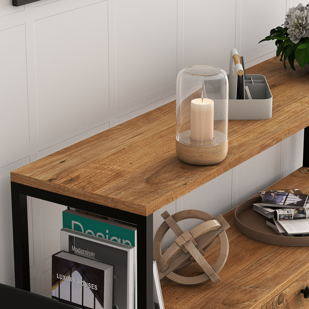 concept-usine-fero-buffet-120-cm-bois-noir-3-portes image 3
