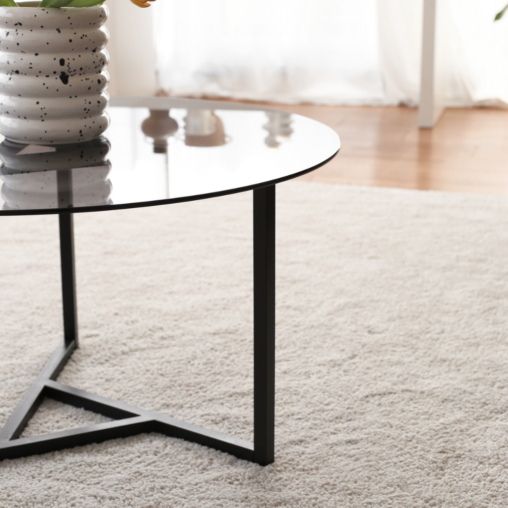 concept-usine-mia-table-basse-ronde-noire-verre-et-m-tal image 3