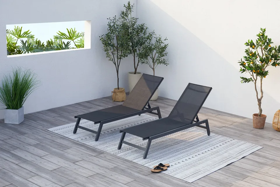 concept-usine-prato-transat-gris-inclinable-roulettes image 1