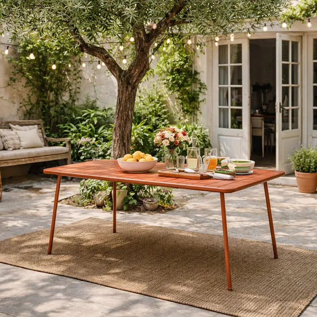 concept-usine-bergame-table-jardin-acier-bleu-8-places image 1