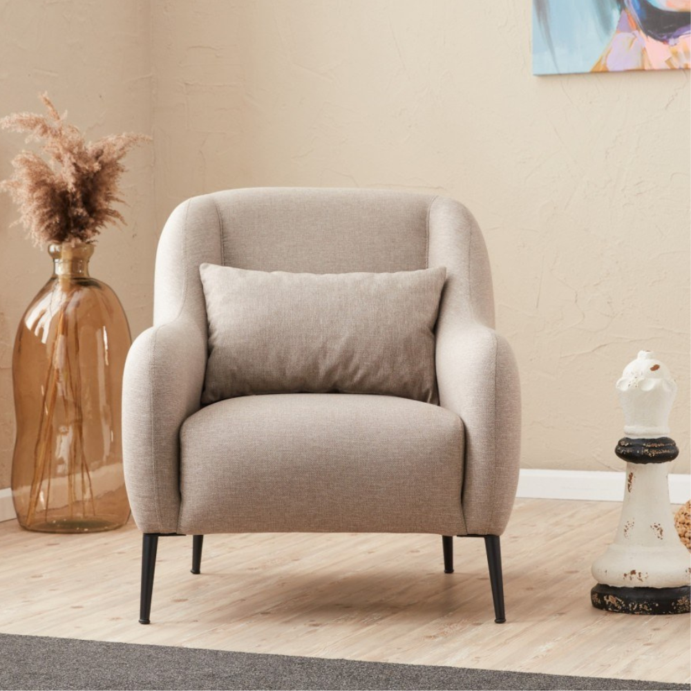concept-usine-brissett-fauteuil-1-place-beige-lin-avec-coussin image 1