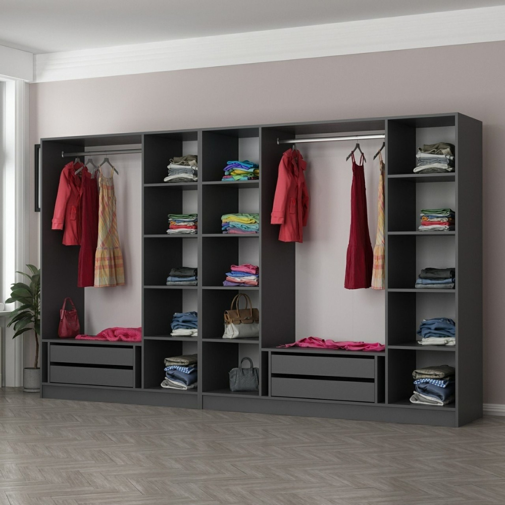 concept-usine-montmartre-dressing-anthracite-315-cm-penderie image 1