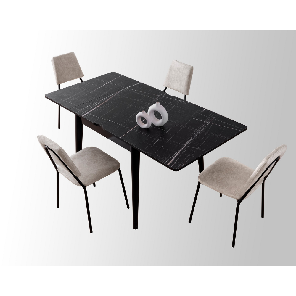 concept-usine-kavala-table-manger-extensible-noire-4-places image 7