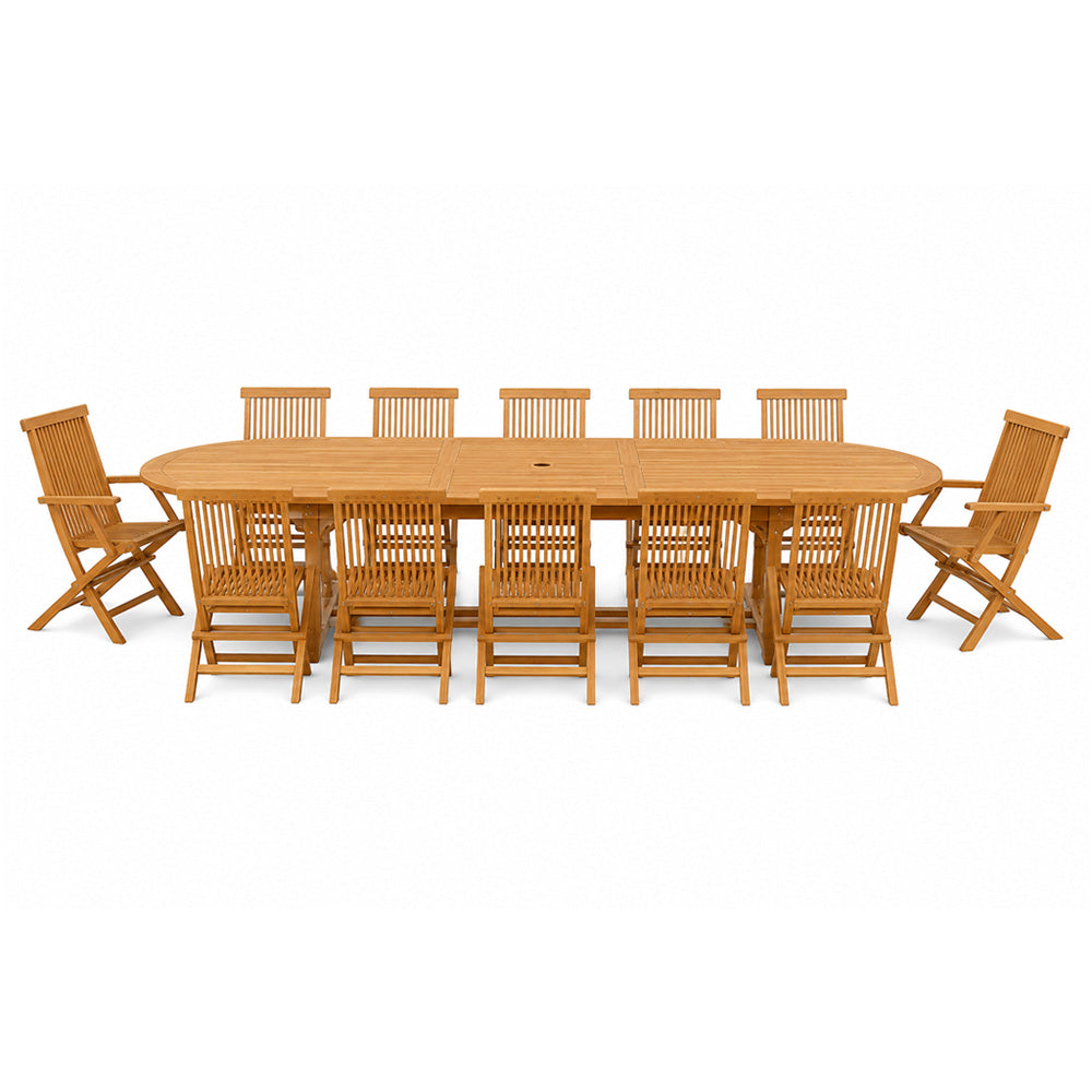 concept-usine-kajang-ovale-300-cm-table-jardin-teck-extensible image 8