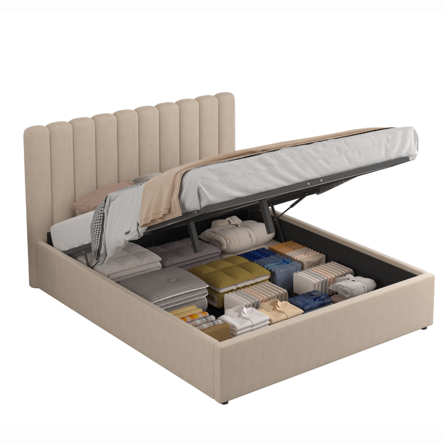 concept-usine-savannah-lit-coffre-velours-beige-140x190 image 6