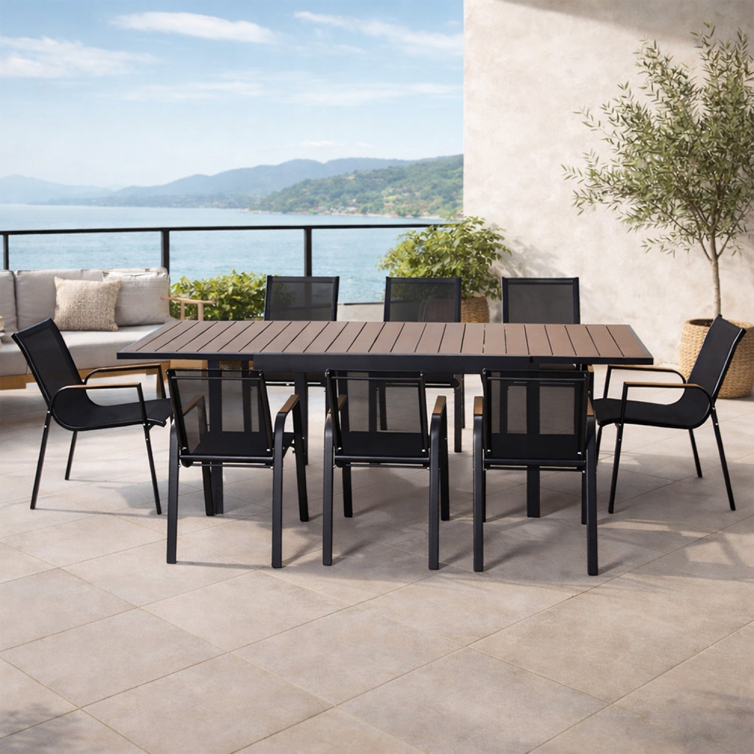 concept-usine-loboc-ensemble-table-et-chaises-jardin-8-places-noir image 2