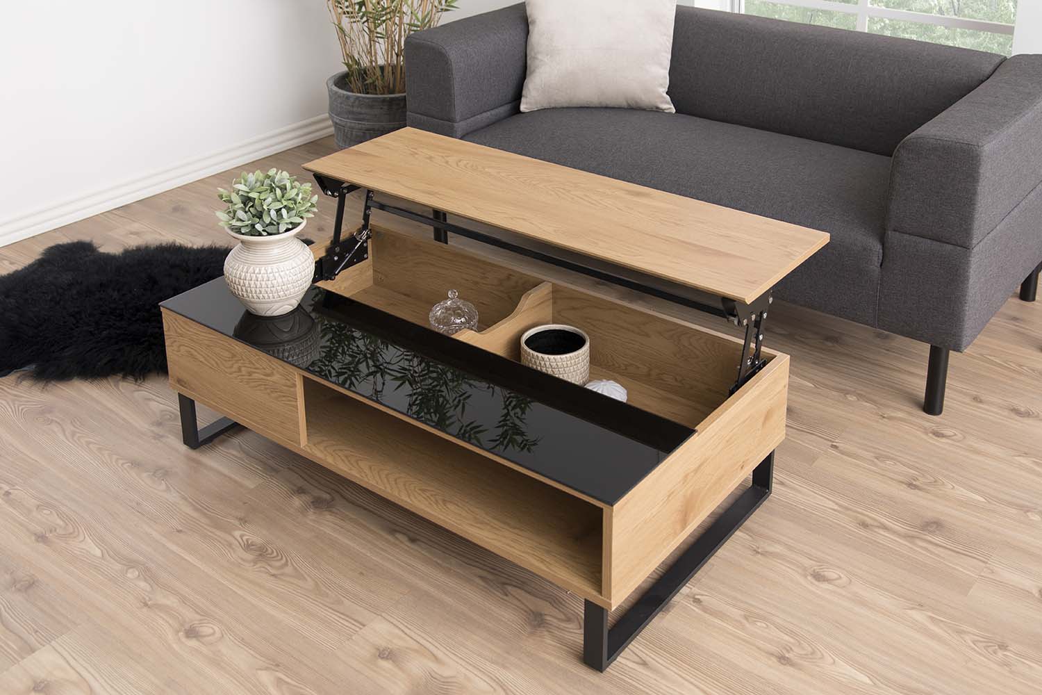 concept-usine-ela-table-basse-bois-relevable-avec-coffre image 1