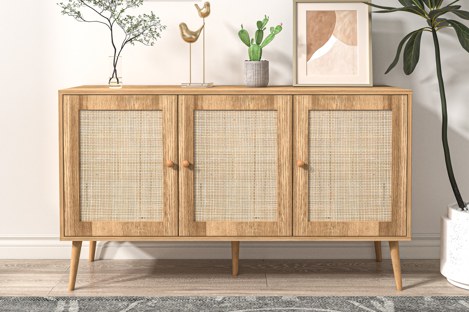 concept-usine-cange-buffet-bois-cannage-3-portes image 2