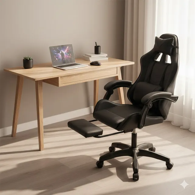 concept-usine-altair-chaise-gaming-noire-inclinable-1-place image 1