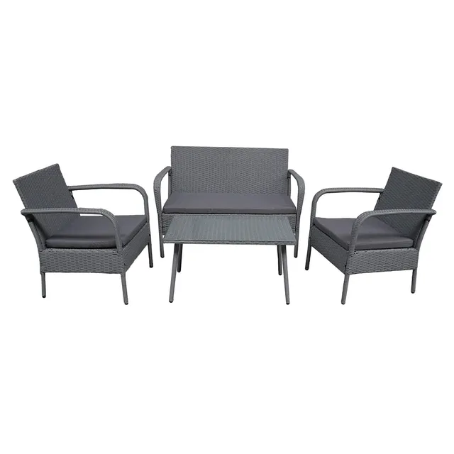 happy-garden-aruba-lipari-salon-jardin-gris-4-places-coussins-gris image 1