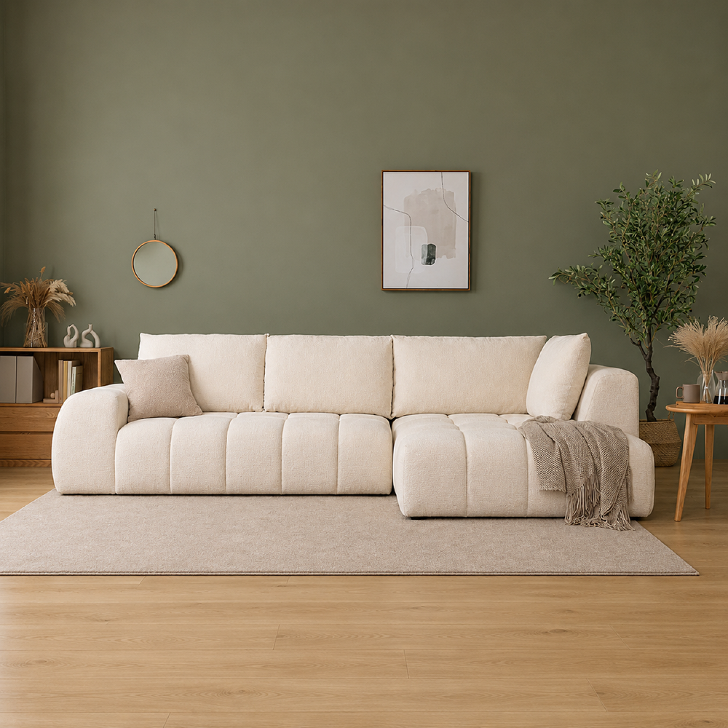 concept-usine-chester-canap-d-angle-5-places-beige-chenille image 2