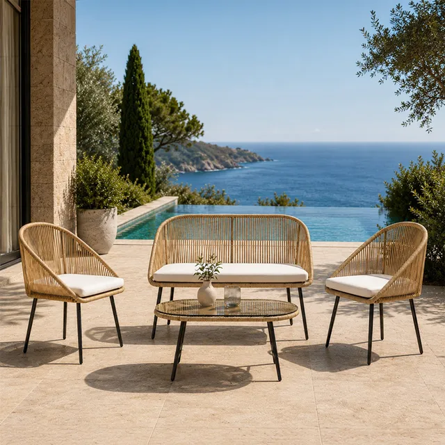 concept-usine-ravello-salon-de-jardin-rotin-4-places-beige image 1