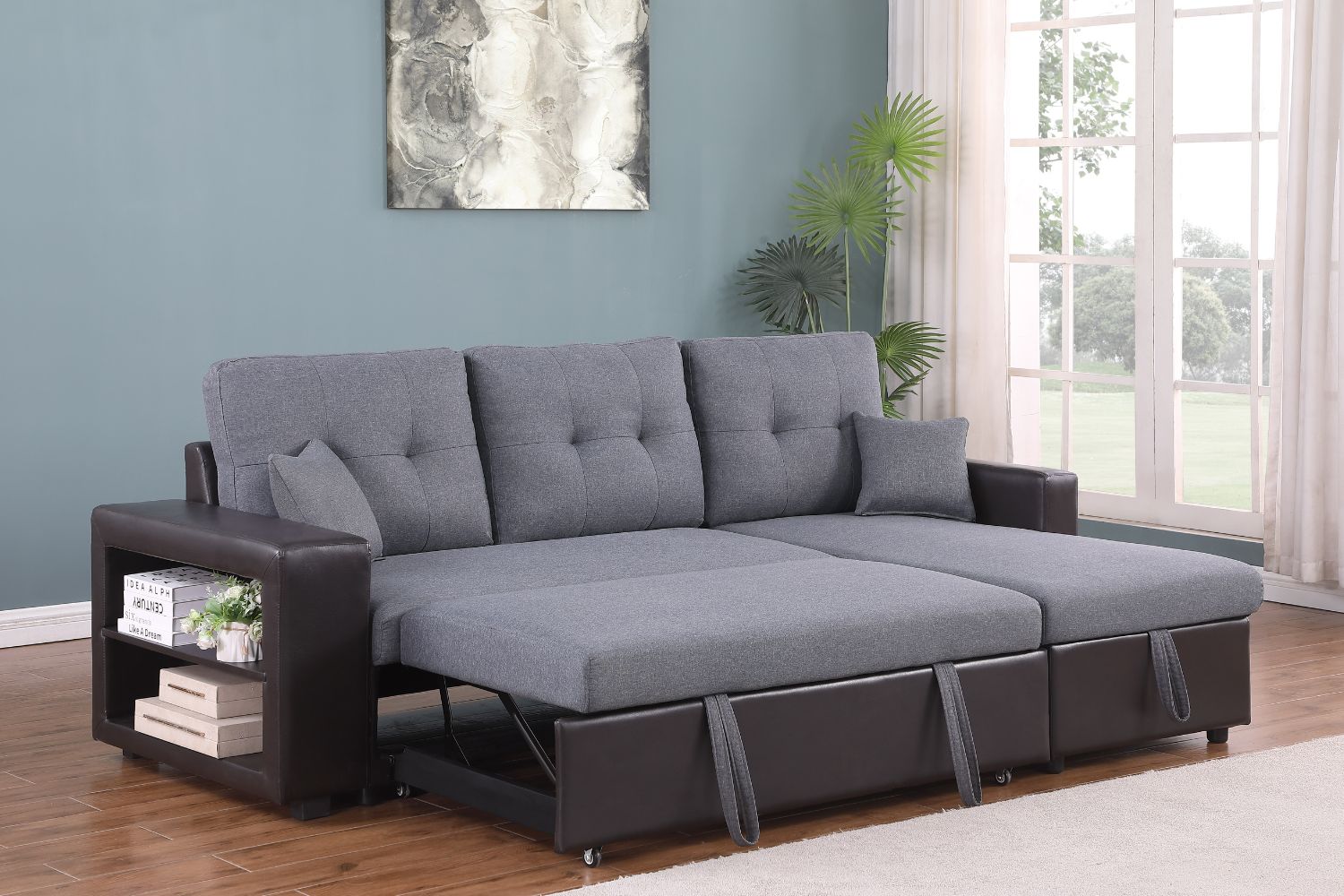 concept-usine-glasgow-canap-angle-convertible-gris-clair image 2