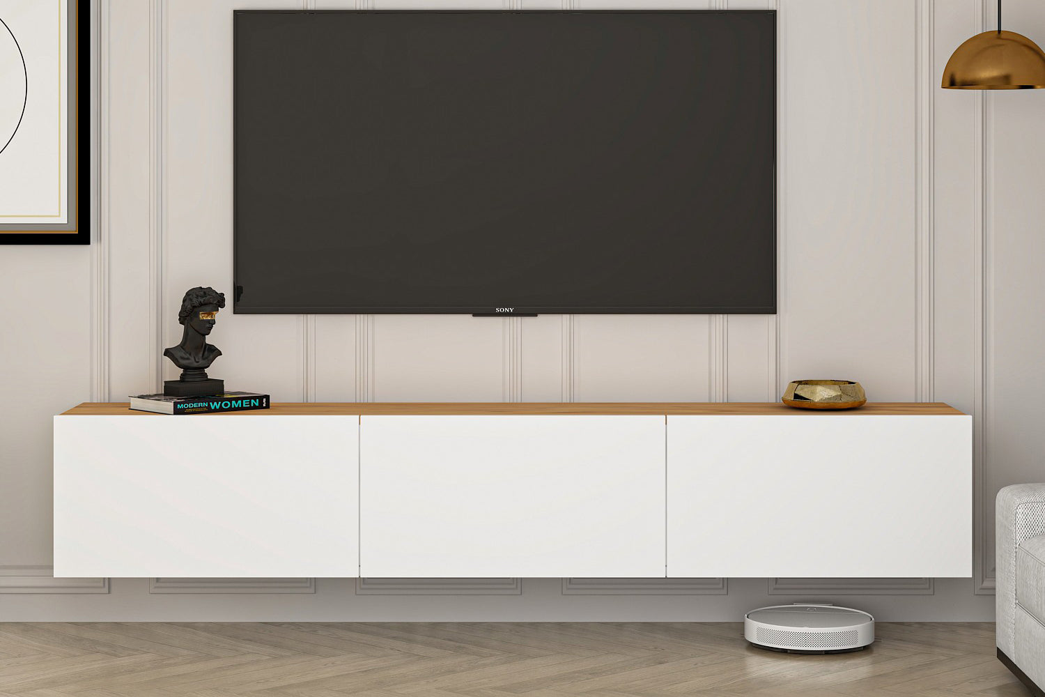concept-usine-hal-meuble-tv-suspendu-blanc-150-cm image 3