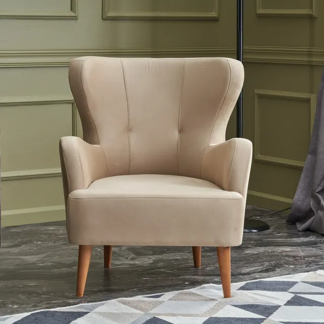 concept-usine-smith-fauteuil-velours-beige-vintage-1-place image 1