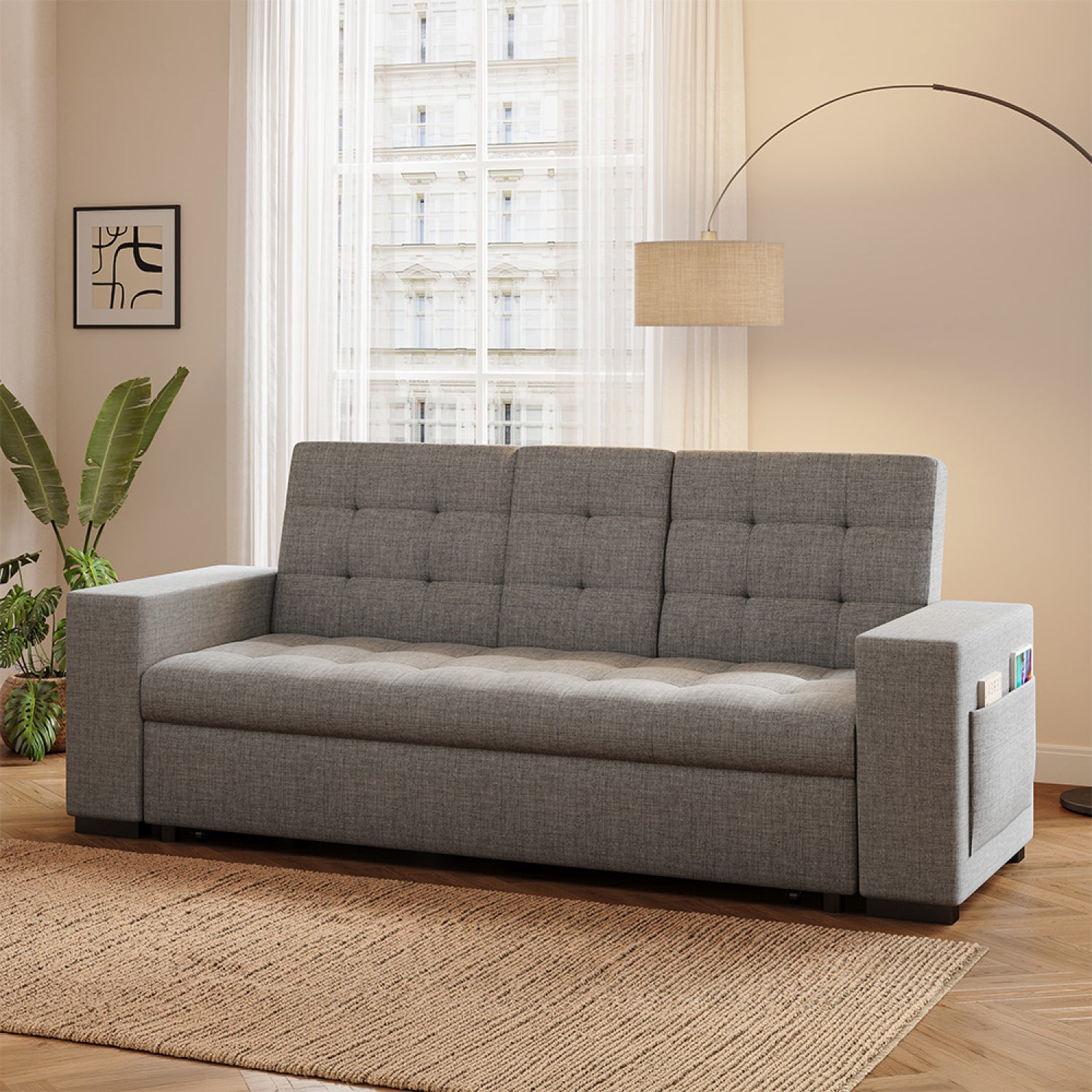 concept-usine-noho-canap-convertible-3-places-tissu-gris-fonc image 3