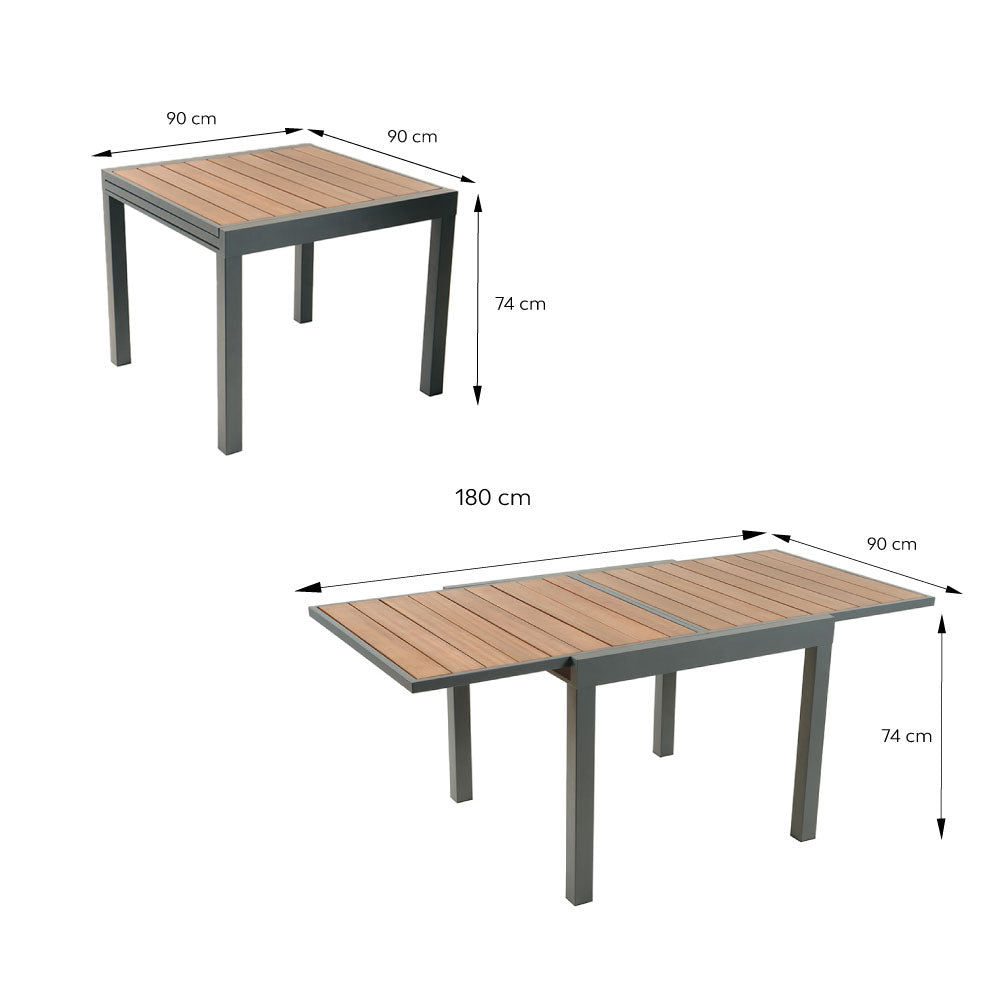 concept-usine-nido-table-de-jardin-extensible-alu-bois-90-180-cm image 8