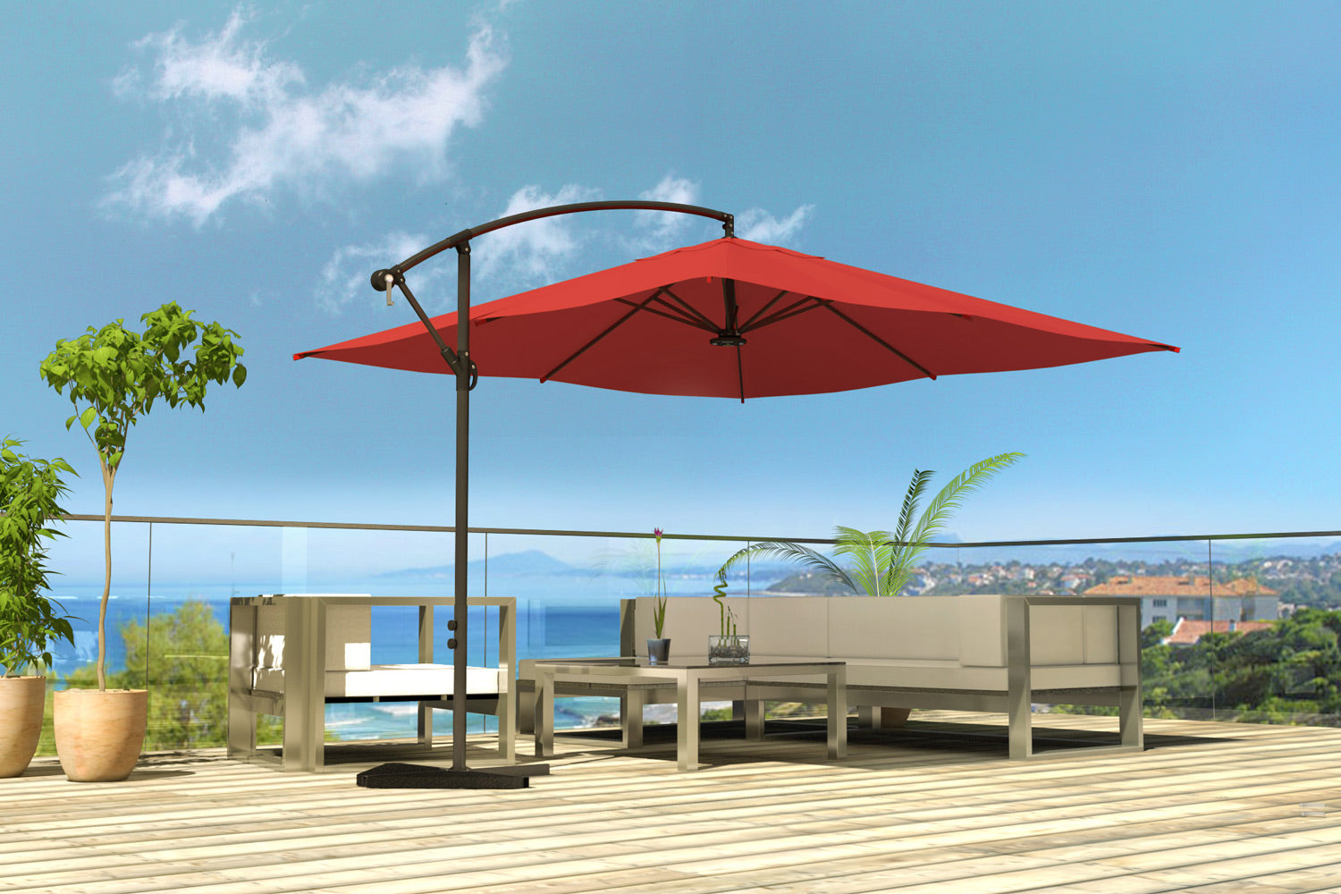 concept-usine-solenzara-led-parasol-d-port-gris-3x3-m-inclinable image 8