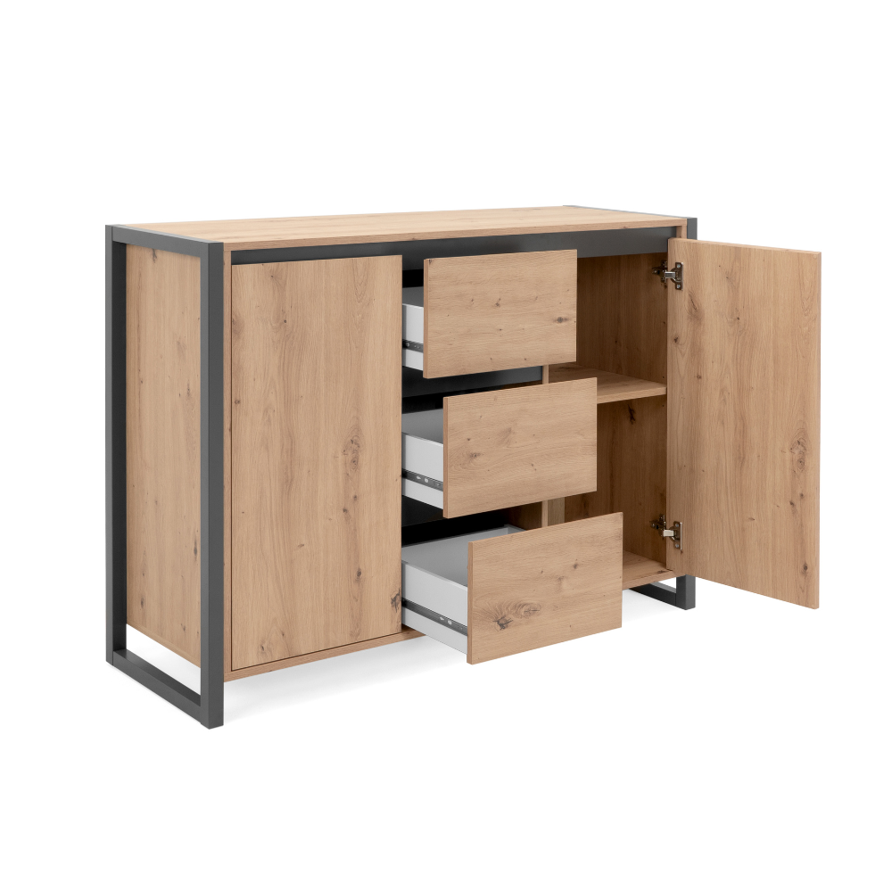 concept-usine-kotor-buffet-industriel-bois-120-cm-3-tiroirs image 6