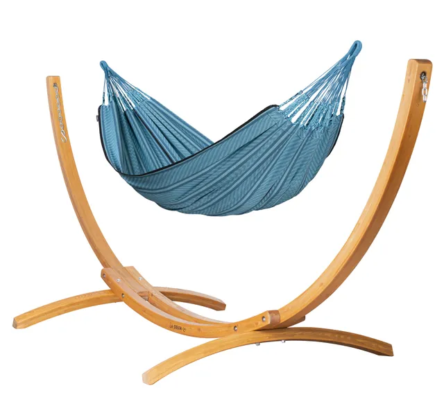 la-siesta-maera-hamac-support-bois-blue-zebra-350-cm image 1