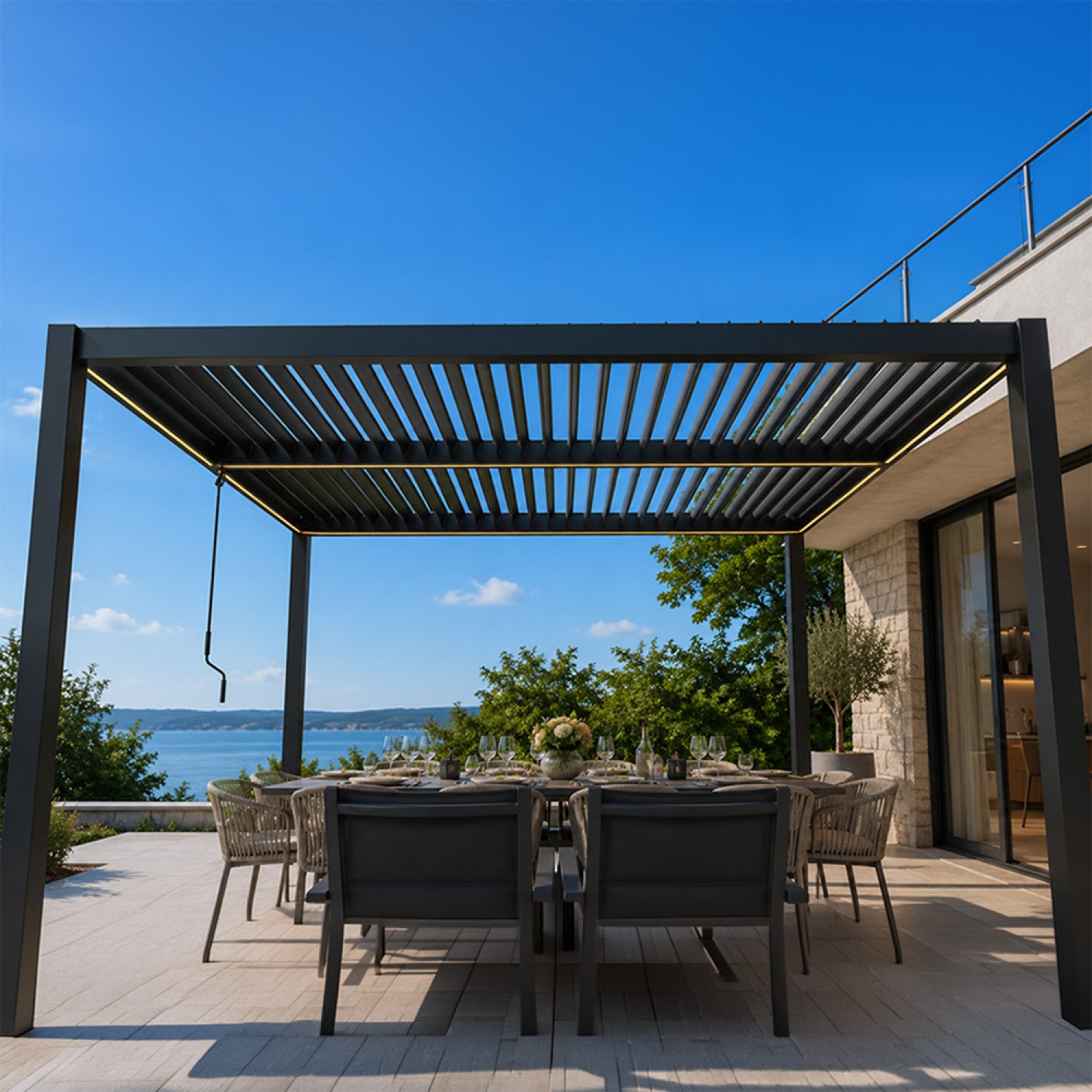 concept-usine-corfu-led-pergola-bioclimatique-noire-4x3-m image 5