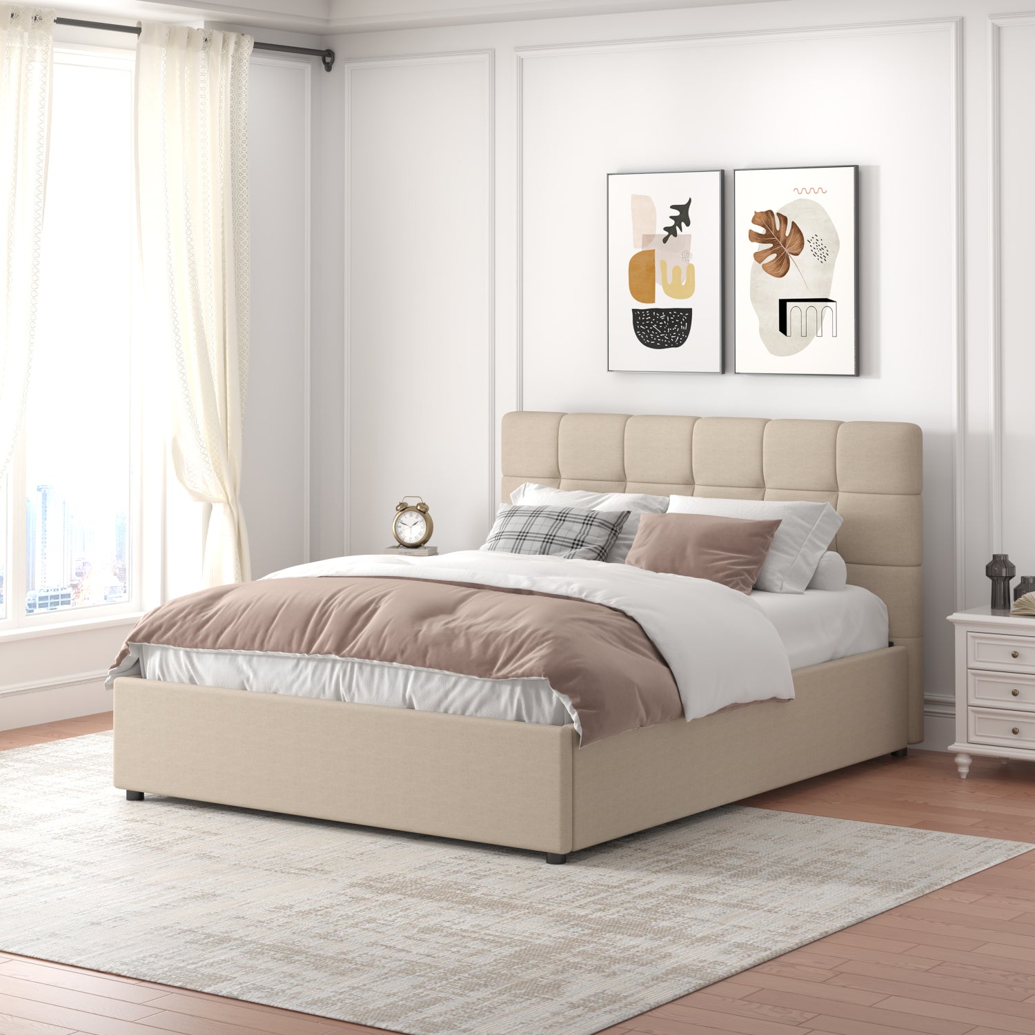 concept-usine-santa-lit-coffre-140x190-velours-beige-2-places image 1