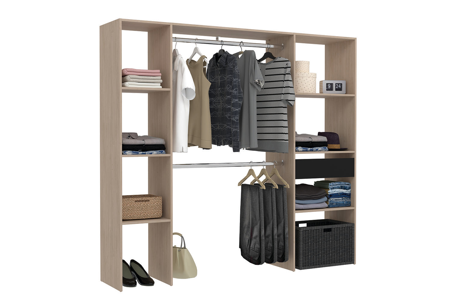 concept-usine-elysee-dressing-blanc-bois-198-cm-avec-tiroir image 5